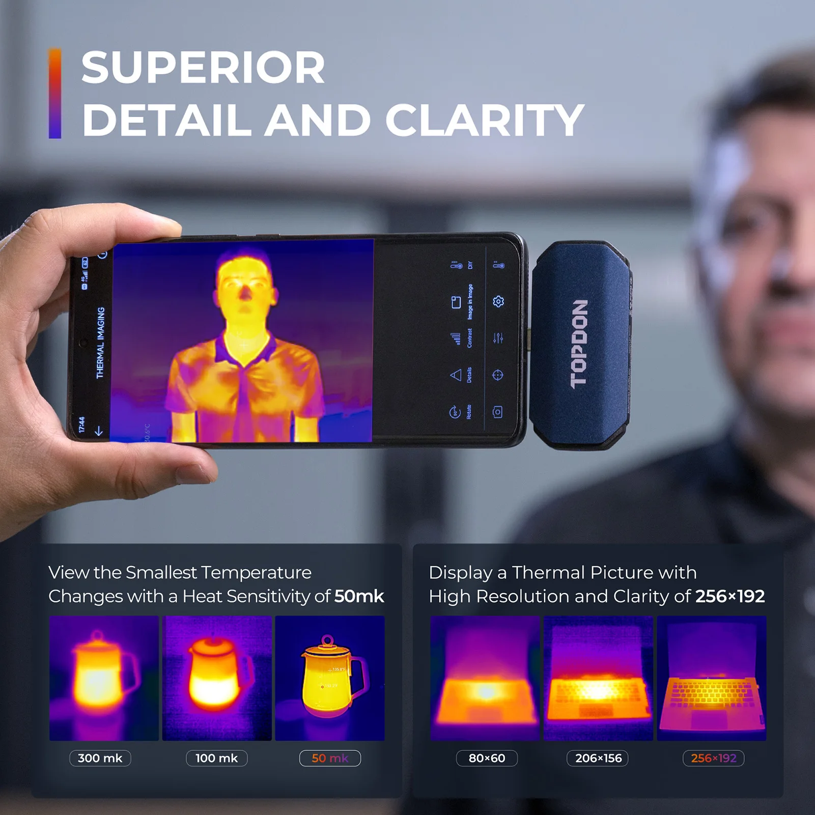 كاميرا تصوير حراري محمولة صغير - مراجعة Topdon Tc001 Thermal Camera وسعره
